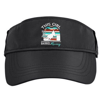Serape Horse Barrel Racing This Girl Runs On Jesus Rodeo Premium Adult Drive Performance Visor