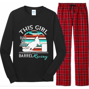 Serape Horse Barrel Racing This Girl Runs On Jesus Rodeo Premium Long Sleeve Pajama Set