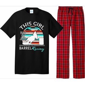 Serape Horse Barrel Racing This Girl Runs On Jesus Rodeo Premium Pajama Set