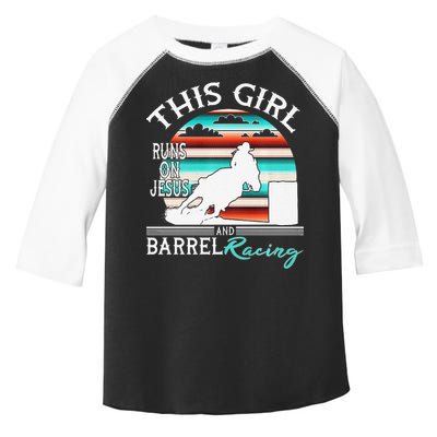 Serape Horse Barrel Racing This Girl Runs On Jesus Rodeo Premium Toddler Fine Jersey T-Shirt