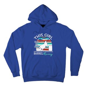 Serape Horse Barrel Racing This Girl Runs On Jesus Rodeo Premium Hoodie