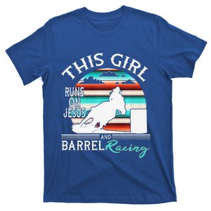 Serape Horse Barrel Racing This Girl Runs On Jesus Rodeo Premium T-Shirt