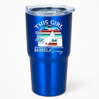 Serape Horse Barrel Racing This Girl Runs On Jesus Rodeo Premium Tumbler