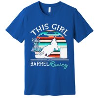 Serape Horse Barrel Racing This Girl Runs On Jesus Rodeo Premium Premium T-Shirt