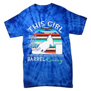 Serape Horse Barrel Racing This Girl Runs On Jesus Rodeo Premium Tie-Dye T-Shirt