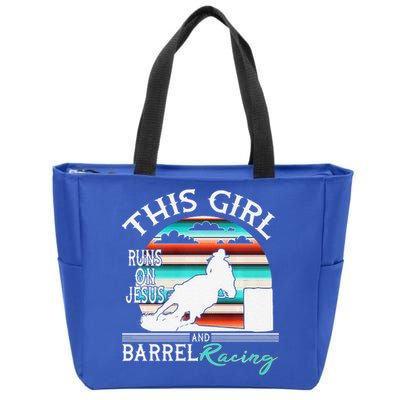 Serape Horse Barrel Racing This Girl Runs On Jesus Rodeo Premium Zip Tote Bag