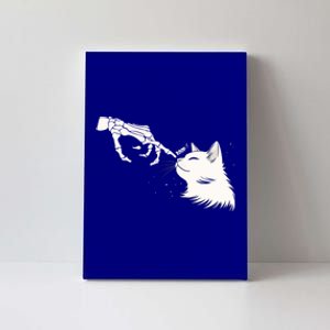 Skeleton Hands Boop A Happy Cat Great Gift Canvas