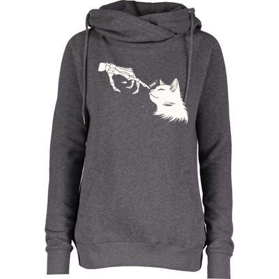 Skeleton Hands Boop A Happy Cat Great Gift Womens Funnel Neck Pullover Hood