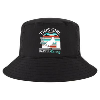 Serape Horse Barrel Racing This Girl Runs On Jesus Rodeo Cool Comfort Performance Bucket Hat
