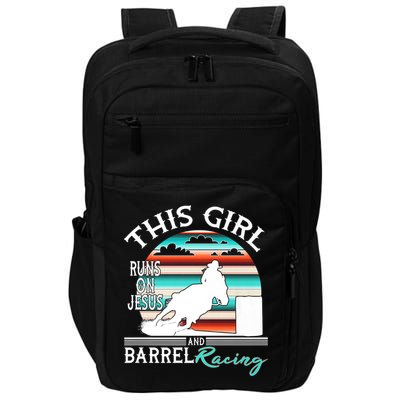 Serape Horse Barrel Racing This Girl Runs On Jesus Rodeo Impact Tech Backpack