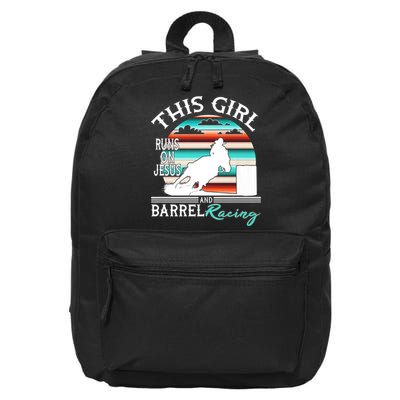 Serape Horse Barrel Racing This Girl Runs On Jesus Rodeo 16 in Basic Backpack