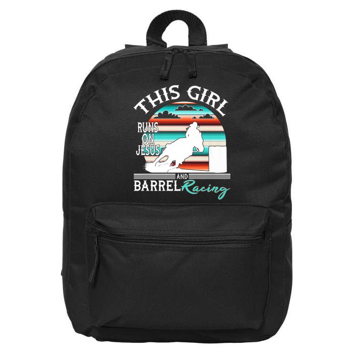 Serape Horse Barrel Racing This Girl Runs On Jesus Rodeo 16 in Basic Backpack