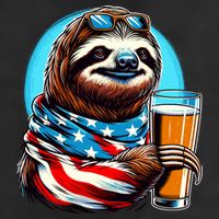 Sloth Holding Beer Usa Flag Adult Drive Performance Visor