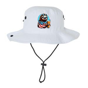 Sloth Holding Beer Usa Flag Legacy Cool Fit Booney Bucket Hat