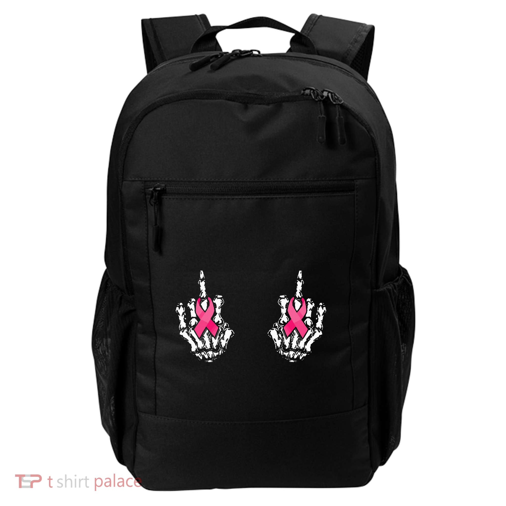 Skeleton Hand Breast Cancer Awareness Daily Commute Backpack