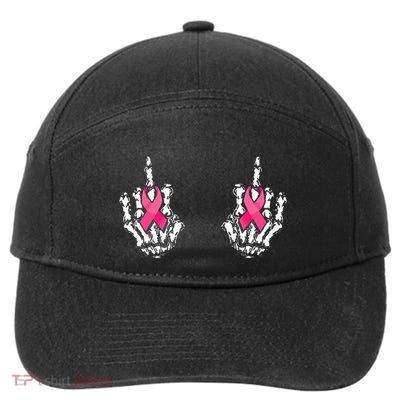 Skeleton Hand Breast Cancer Awareness 7-Panel Snapback Hat
