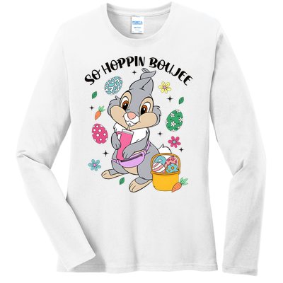 So Hopping Boujee Bunny Easter Ladies Long Sleeve Shirt