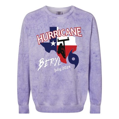 Storm Hurricane Beryl Texas Hurricane Hurricane 2024 Journeyman Linem Colorblast Crewneck Sweatshirt