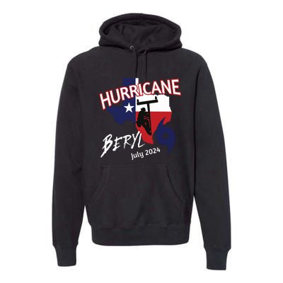 Storm Hurricane Beryl Texas Hurricane Hurricane 2024 Journeyman Linem Premium Hoodie