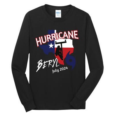 Storm Hurricane Beryl Texas Hurricane Hurricane 2024 Journeyman Linem Tall Long Sleeve T-Shirt