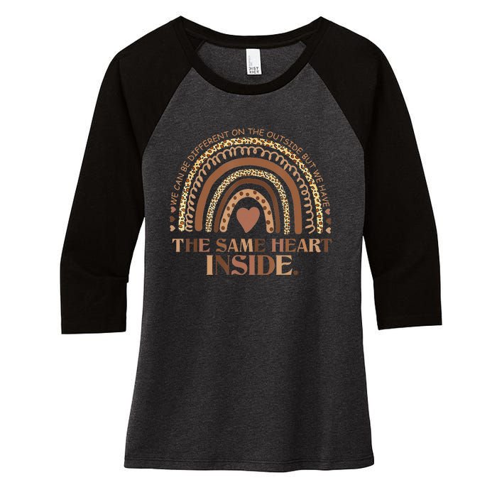 Same Heart Black History Month African American Rainbow Women's Tri-Blend 3/4-Sleeve Raglan Shirt