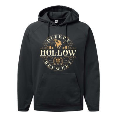 Sleepy Hollow Brewery Inn Halloween Salem Party Headless Performance Fleece Hoodie