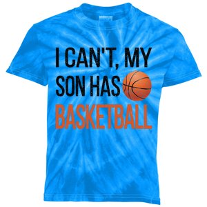 Son Has Basketball Mom Basketball Player Mom Gift Kids Tie-Dye T-Shirt