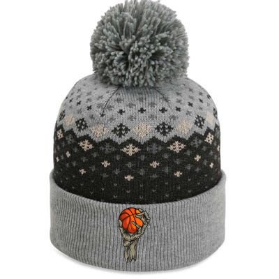 Skeleton Hand Basketball Funny Halloween The Baniff Cuffed Pom Beanie