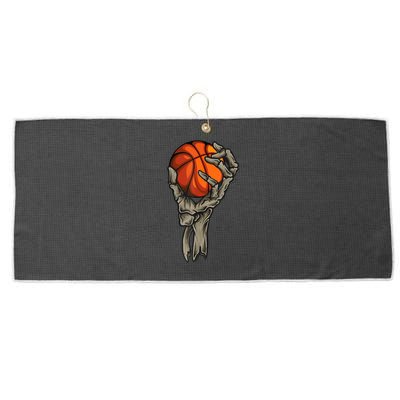 Skeleton Hand Basketball Funny Halloween Large Microfiber Waffle Golf Towel