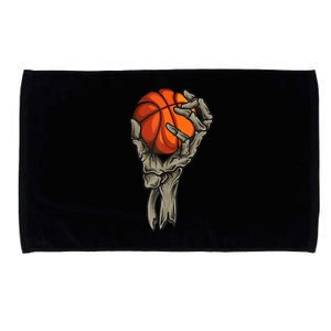 Skeleton Hand Basketball Funny Halloween Microfiber Hand Towel