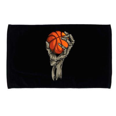 Skeleton Hand Basketball Funny Halloween Microfiber Hand Towel