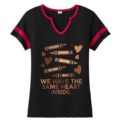 Same Heart Black History Month African American Ladies Halftime Notch Neck Tee