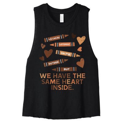 Same Heart Black History Month African American Women's Racerback Cropped Tank