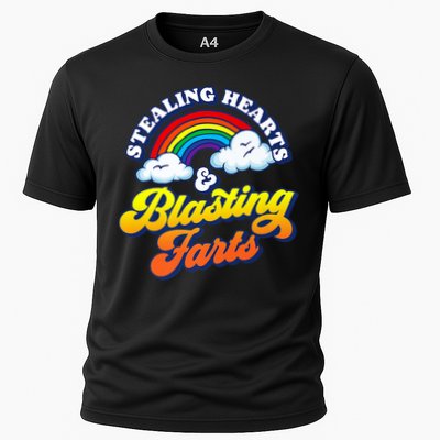 Stealing Hearts Blasting Farts Gift Funny Rainbow Valentines Gift Performance Shirt
