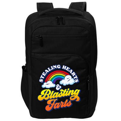 Stealing Hearts Blasting Farts Gift Funny Rainbow Valentines Gift Impact Tech Backpack