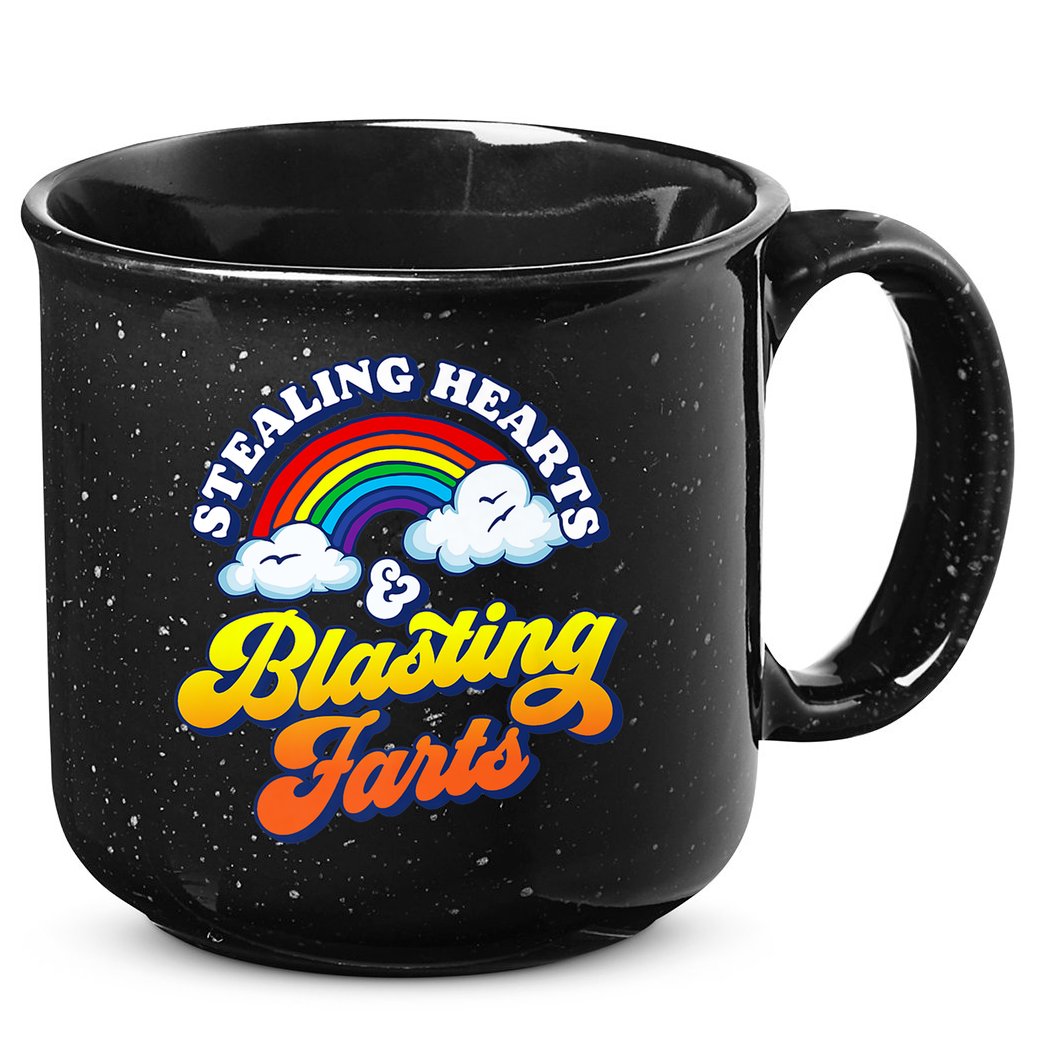 Stealing Hearts Blasting Farts Gift Funny Rainbow Valentines Gift 15oz Campfire Ceramic Mug