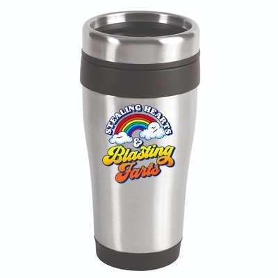 Stealing Hearts Blasting Farts Gift Funny Rainbow Valentines Gift 16oz Travel Tumbler