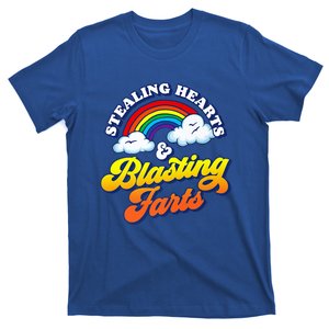 Stealing Hearts Blasting Farts Gift Funny Rainbow Valentines Gift T-Shirt