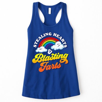 Stealing Hearts Blasting Farts Gift Funny Rainbow Valentines Gift Womens Tank Top