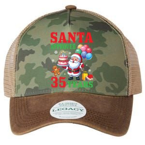 Santa Holding Birthday Cake And Balloons Approved 35 Years Old Great Gift Legacy Tie Dye Trucker Hat