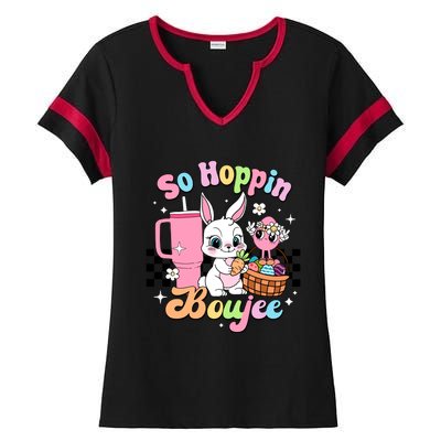 So Hoppin Boujee Cute Bunny Easter Day Easter Egg Ladies Halftime Notch Neck Tee