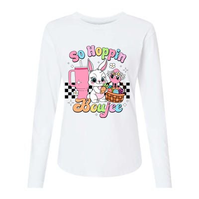 So Hoppin Boujee Cute Bunny Easter Day Easter Egg Womens Cotton Relaxed Long Sleeve T-Shirt