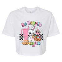 So Hoppin Boujee Cute Bunny Easter Day Easter Egg Bella+Canvas Jersey Crop Tee