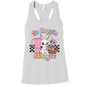 So Hoppin Boujee Cute Bunny Easter Day Easter Egg Women's Racerback Tank