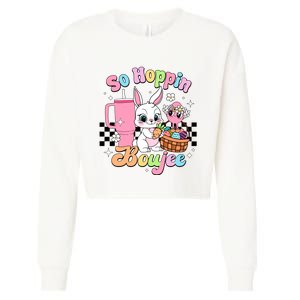 So Hoppin Boujee Cute Bunny Easter Day Easter Egg Cropped Pullover Crew