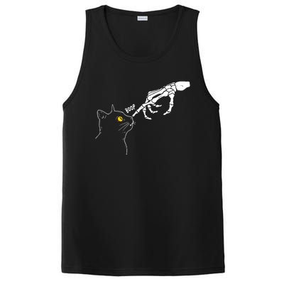 Skeleton Hand Boop Funny Halloween Black Cat Lover PosiCharge Competitor Tank