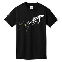 Skeleton Hand Boop Funny Halloween Black Cat Lover Kids T-Shirt