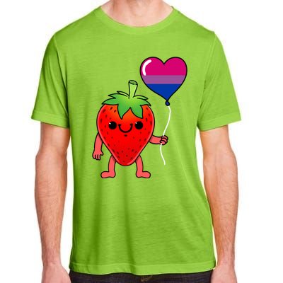 Strawberry Heart Balloon Bisexual Pride Cute Gift Adult ChromaSoft Performance T-Shirt