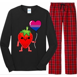 Strawberry Heart Balloon Bisexual Pride Cute Gift Long Sleeve Pajama Set