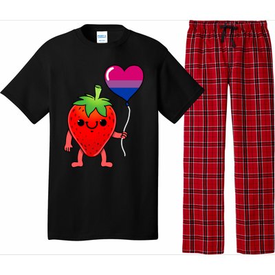 Strawberry Heart Balloon Bisexual Pride Cute Gift Pajama Set